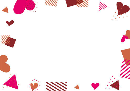 Hearts Pattern Frame Illustration Of Geometric Pattern And Heart Pattern Frame Stock ...
