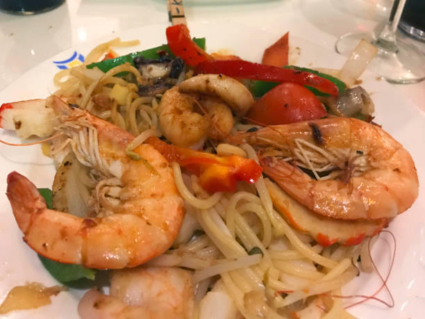 istock Merry Christmas Shrimp Pasta 1355949867
