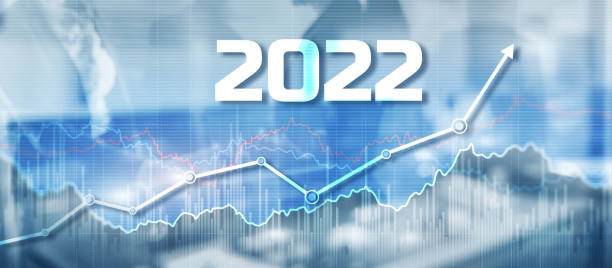 istock New year 2022 financial technology is changing business. Growth graph with return on investment idea 1355952667