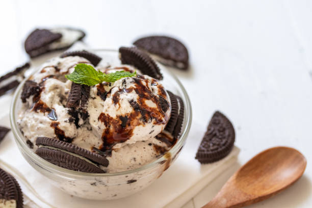 istock Chocolate cookies and ice cream 1355952719