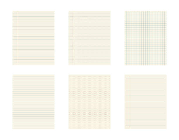 дизайн бумажных страниц - lined paper paper old notebook stock illustrations