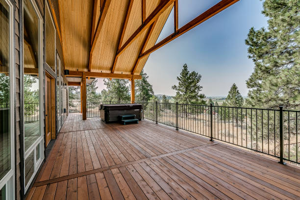 istock New hot tub placed on large deck 1355956267