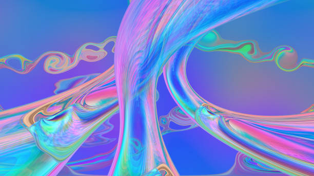istock Abstract futuristic background with rainbow shape 1355959003