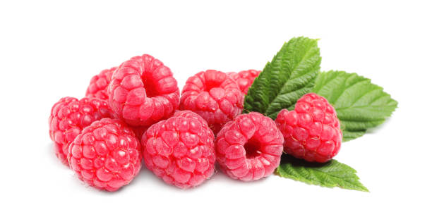 istock Delicious fresh ripe raspberries isolated on white 1355962998