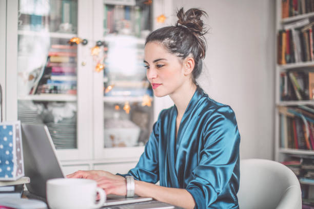 istock Young woman at home 1355963336
