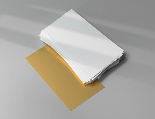 istock Business cards mockup, gold and white  with soft shadows 1355967674