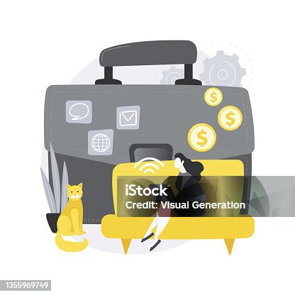 istock Freelance work abstract concept vector illustration. 1355969749