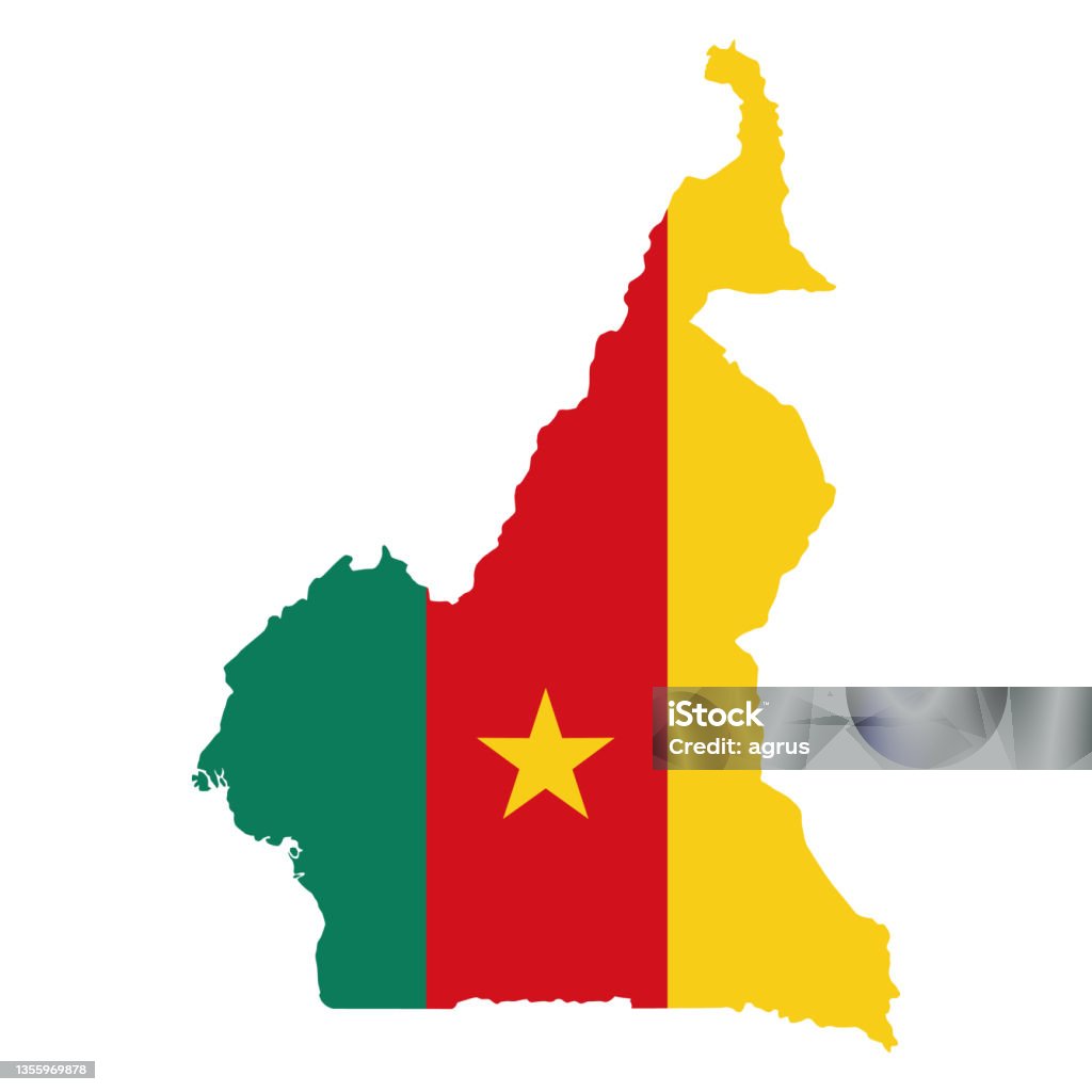 Cameroon Map Vector Design Map Of Cameroon With Flag Vector Design Element Stock Illustration ...