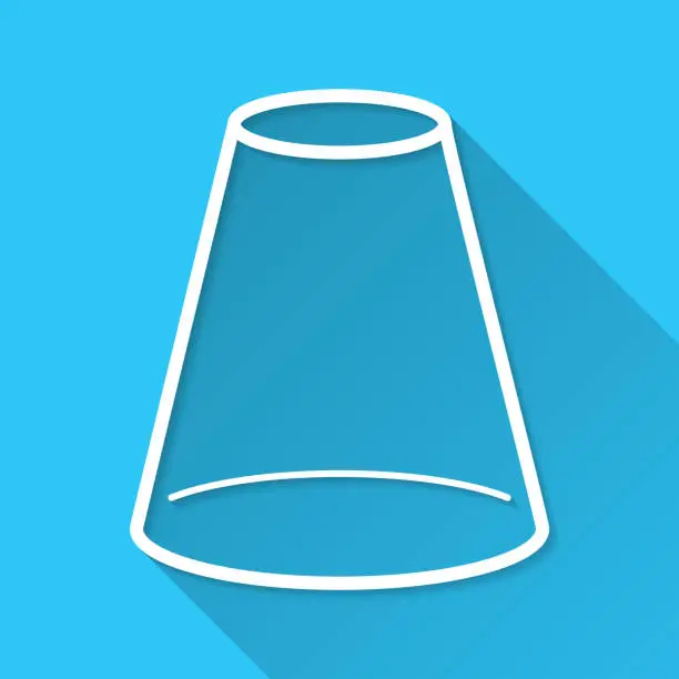 Vector illustration of Cone. Icon on blue background - Flat Design with Long Shadow