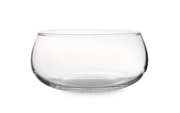 istock Stylish empty glass vase isolated on white 1355971212