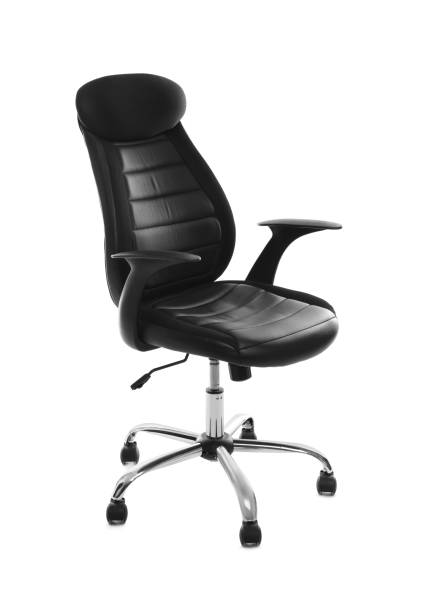 istock Comfortable leather office chair isolated on white 1355975272