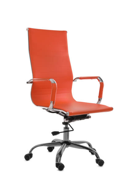 istock Comfortable leather office chair isolated on white 1355975911