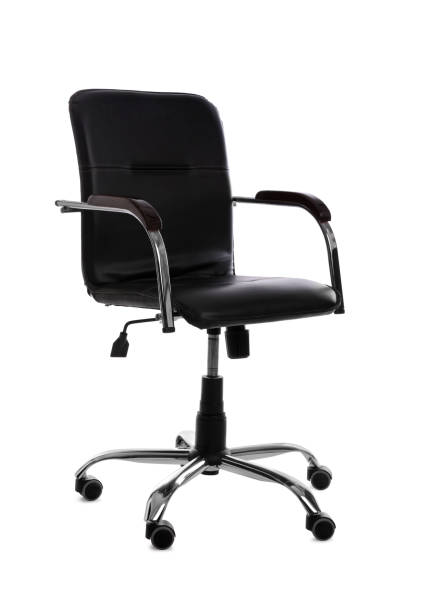 istock Comfortable leather office chair isolated on white 1355977116
