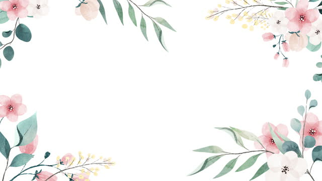 Floral frame background. Floral Animation Background with copy space.