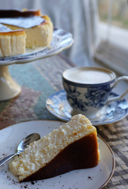 istock San sebastian cheesecake with coffee 1355977309