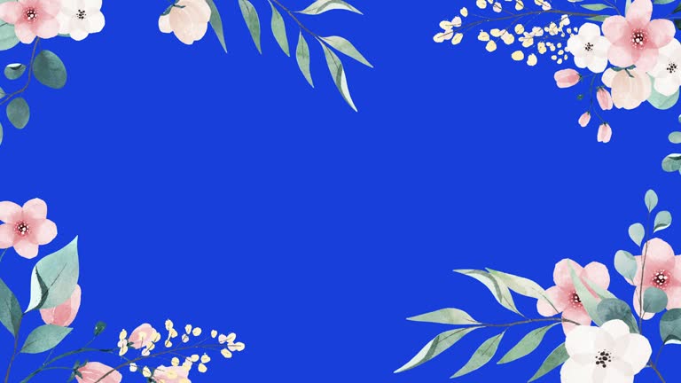 Floral frame background. Floral Animation Background with copy space.