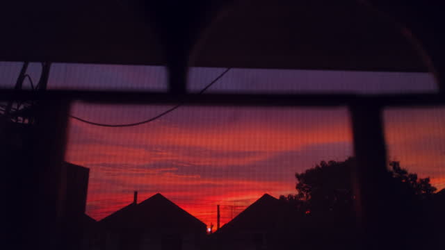 Sunset Sky At House Slow Motion