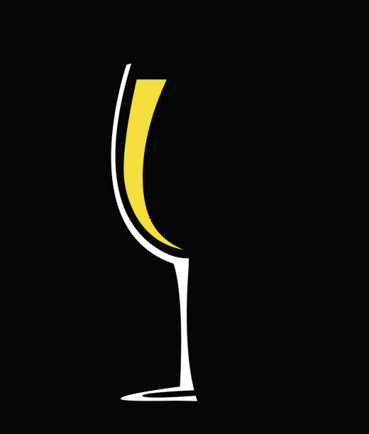 ワイングラスと白ワインベクター - drink alcohol backgrounds pouring点のイラスト素材／クリップアート素材／マンガ素材／アイコン素材