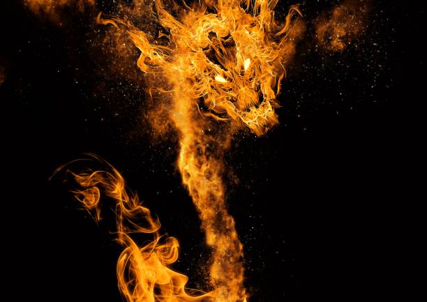 istock Illustration of a burning fire dragon 1355992940