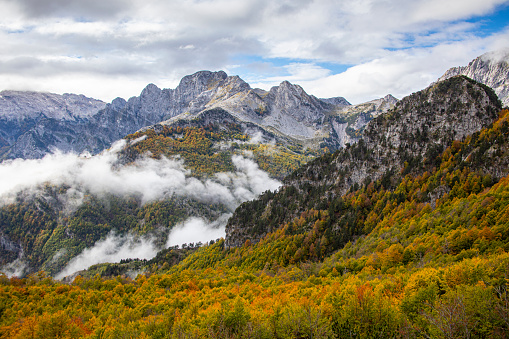 Theth is a mountain village in the north of the Albanian Alps. Autumn is particularly beautiful with its colourful beech forests