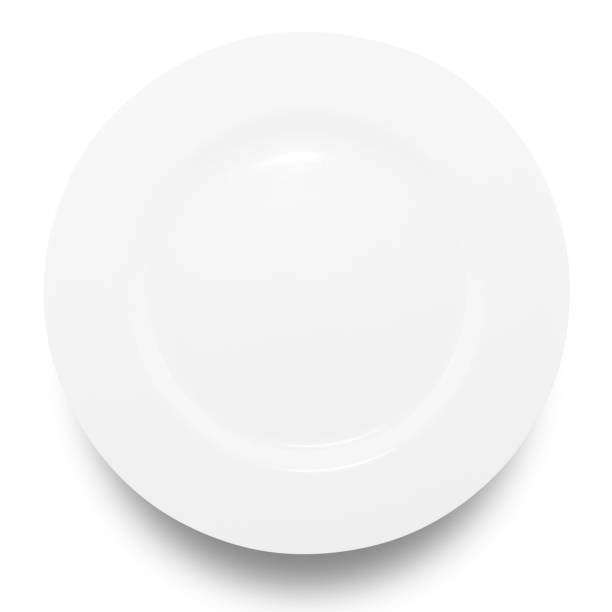 istock White circle ceramics plate isolated on white background. 1356003253