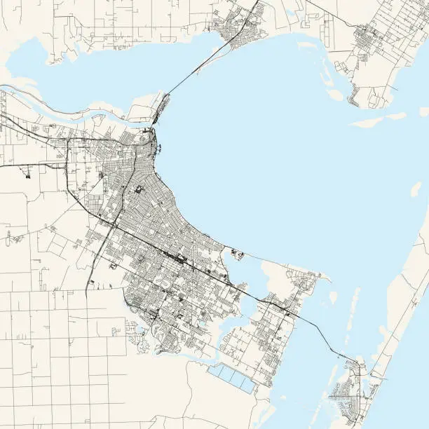 Vector illustration of Corpus Christi, Texas, USA Vector Map