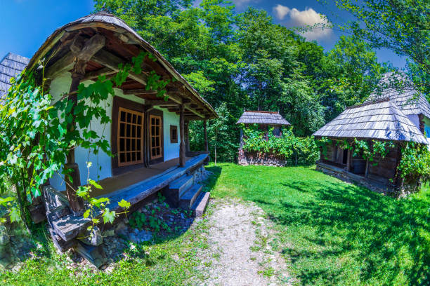 Sibiu, Transylvania: Old architectural complex from Stolojani-Carbunesti, Gorj Country. The Museum of Traditional Popular Civilization (Astra) Sibiu, the largest open-air museum in Romania.