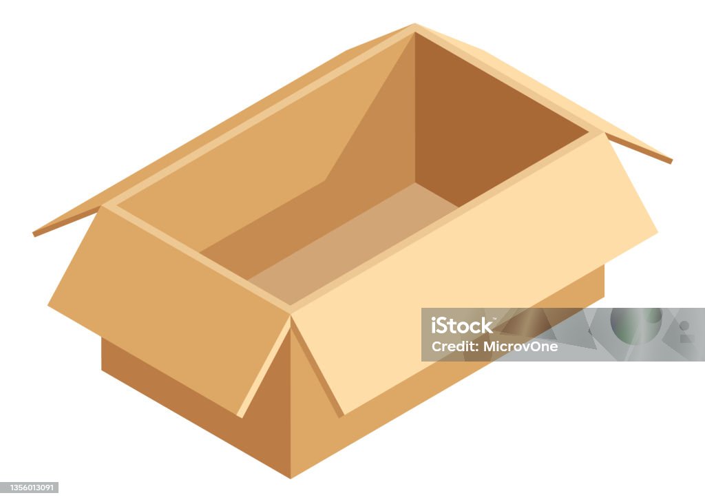 Empty Box Delivery Open Cardboard Box Isometric Empty Delivery Package Stock Illustration ...