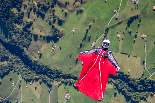 Over the sunny Swiss Alps, in late autumn