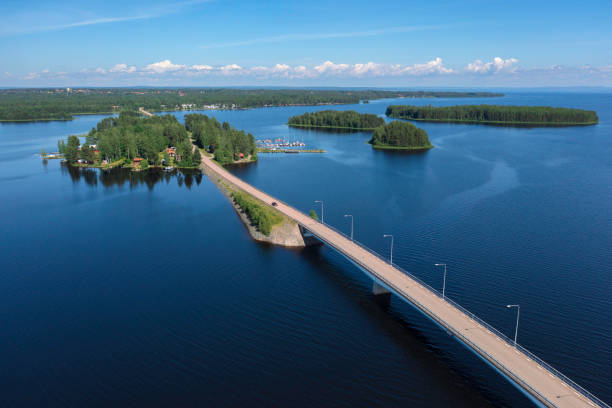 ダーラナのシルジャン湖 - aerial view nature nordic countries island ストックフォトと画像
