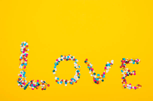 istock Text of love with confetti 1356017772