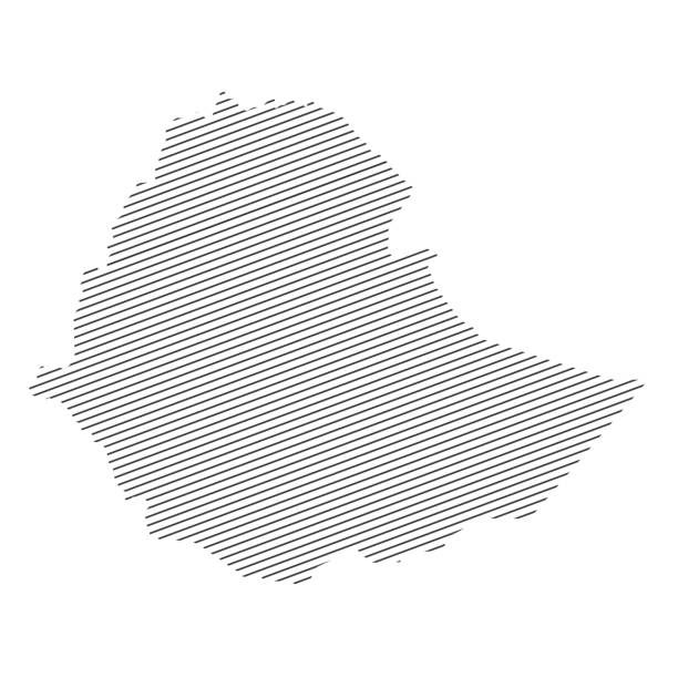 エチオピアの縞模様マップ - ベクトル設計要素 - silhouette ethiopia map cartography点のイラスト素材／クリップアート素材／マンガ素材／アイコン素材