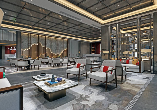 istock 3D Render of Luxury Hotel Lobby and Reception 1356020509