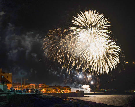 fireworks in Alghero on a summer night