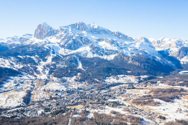 istock Cortina d'Ampezzo winter town view 1356028451