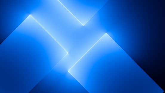 3d Render Abstract Minimal Neon Background With Glowing Lines Wall  Illuminated With Blue Light Simple Geometric Wallpaper Stock Photo -  Download Image Now - iStock