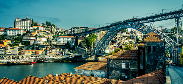 View of famous bridge in Porto, Portugal