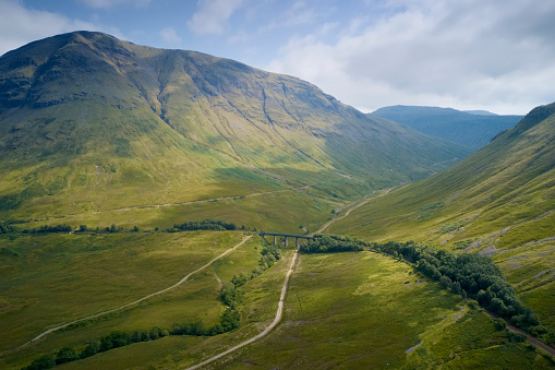 West Highland Way walk path through Highlands Scotland UK