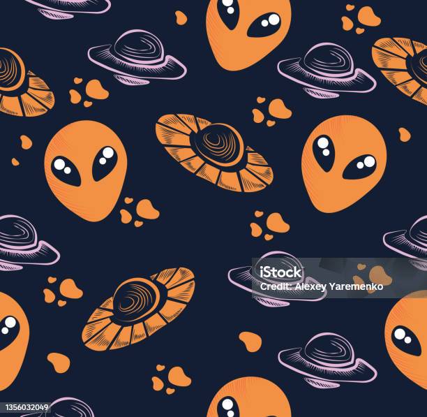 Geometric Alien Pattern Seamless Alien Pattern Stock Illustration - Download Image Now - Alien ...