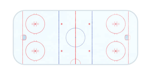 istock Standard ice hockey field. Ice hockey field coach board. 1356035313