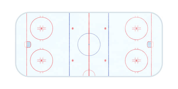 Standard ice hockey field. Ice hockey field coach board. Standard ice hockey field. Ice hockey field coach board. Vector illustration ice hockey league stock illustrations