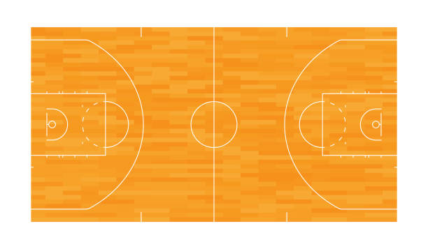 Basketball court. Wooden parquet field for basketball. Basketball court. Wooden parquet field for basketball. Vector illustration. hardwood stock illustrations