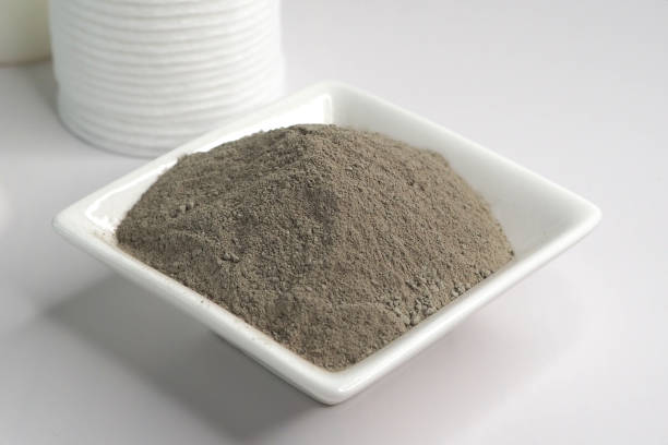 istock Powder on green cosmetic clay 1356040550