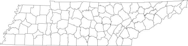 ilustrações, clipart, desenhos animados e ícones de mapa de condados em branco do tennessee, eua - map cartography washington dc tennessee