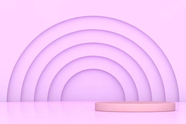 istock 3D Pink and Purple Stands, Product Stand, Blank Scene 1356048314