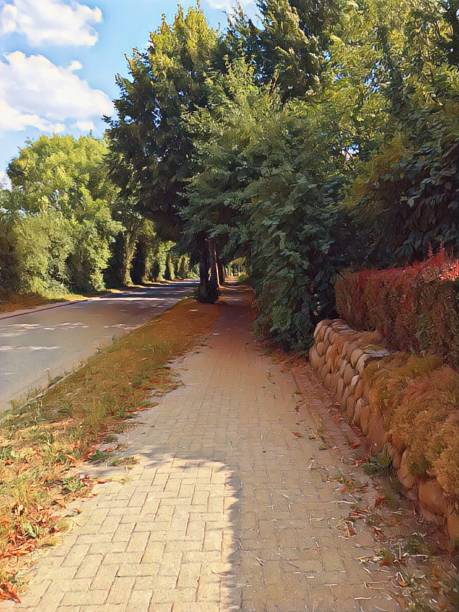 Rural sidewalk on a perfect day