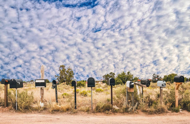 istock US mail. Old mailboxes by the side of the road 1356052717
