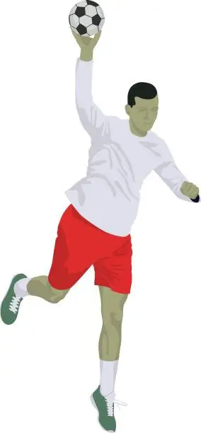 Vector illustration of handball player