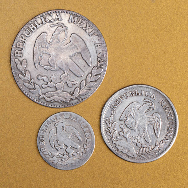 istock Antique 1/2, 1 and 2 Reales Silver Coins 1356054085