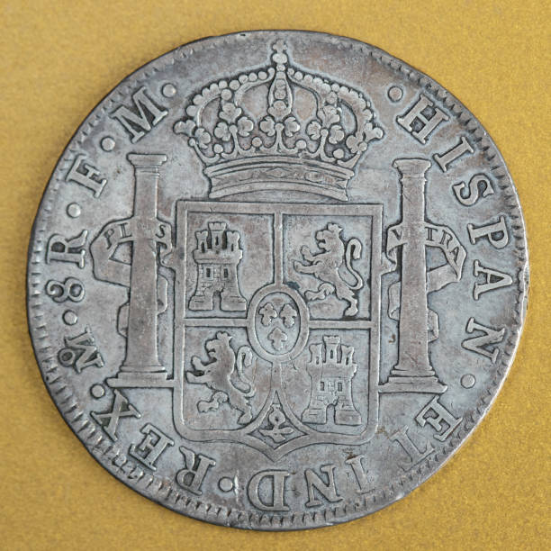 istock Antique 1775 Eight Reales Silver Coin Under Spanish 1356054691
